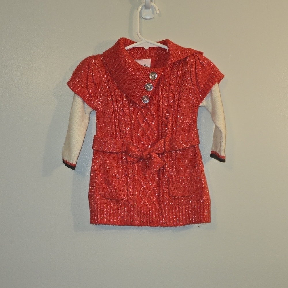Charming Red Knit Kids Sweater with Buttons LOT R2 - Picture 1 of 6